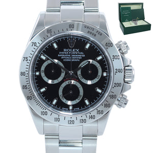 2003 MINT Rolex Daytona 116520 Black Dial Steel Chronograph 40mm Watch Box