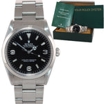 MINT Rolex Explorer I Black 36mm 14270 Steel Black Swiss Only Arabic Dial Watch