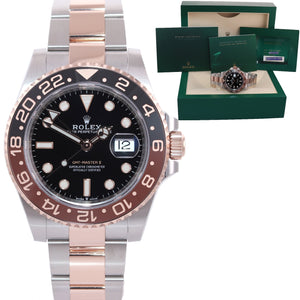 NEW 2021 PAPERS Rolex GMT Master Root Beer Rose Gold 126711 Watch Box