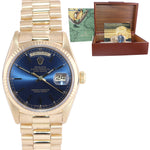 Rolex Day-Date President Yellow Gold Quick Set 18038 Blue Dial Watch
