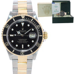 PAPERS Rolex Submariner 16613 18k Gold Steel Two Tone Black 40mm Watch Box
