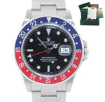 PAPERS 2005 NO HOLES Rolex GMT-Master 2 Pepsi Red Blue Steel 16710 40mm Watch