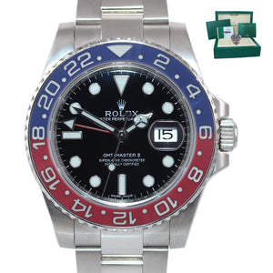 MINT 2015 PAPERS Rolex GMT-Master II MK1 Pepsi 18K White Gold 116719BLRO Watch