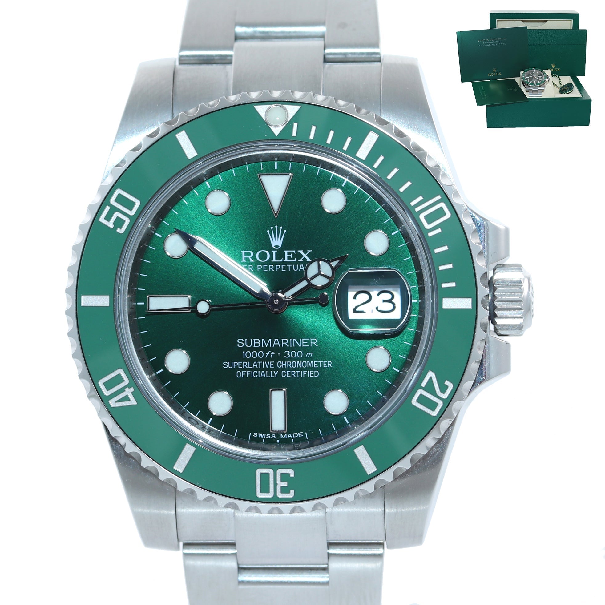 DISCONTINUED Rolex Submariner 116610LV Green Ceramic Watch