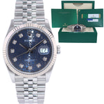 2019 PAPERS Rolex DateJust Blue Jubilee Diamond 126234 Steel White Gold Watch