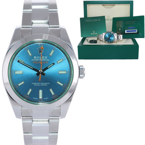 2021 NEW PAPERS Rolex Milgauss Blue Anniversary Green 116400GV Steel Watch Box