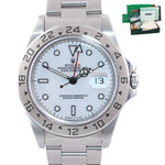 BOX PAPERS Rolex Explorer II 16570 Steel White Polar Date TRITIUM 40mm Watch