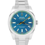 MINT Rolex Milgauss Z-Blue Green 40mm BLUE Stainless Steel 116400 GV Watch