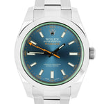 MINT 2019 Rolex Milgauss Z-Blue Green Anniversary 116400 GV Stainless Watch