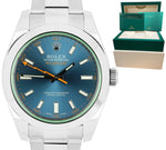 MINT Rolex Milgauss Z-Blue Green Anniversary 116400 GV Stainless Steel Watch