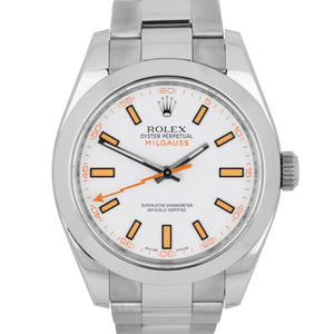 2016 Rolex Milgauss 116400 White Anti-Magnetic Stainless Steel Oyster 40mm Watch