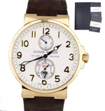 Men's Ulysse Nardin Maxi Marine 18K Yellow Gold White Leather 41mm 266-66 Watch