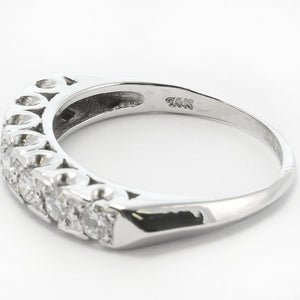 Modern 14k White Gold 7 Stone 0.55ctw Diamond Wedding Band Ring