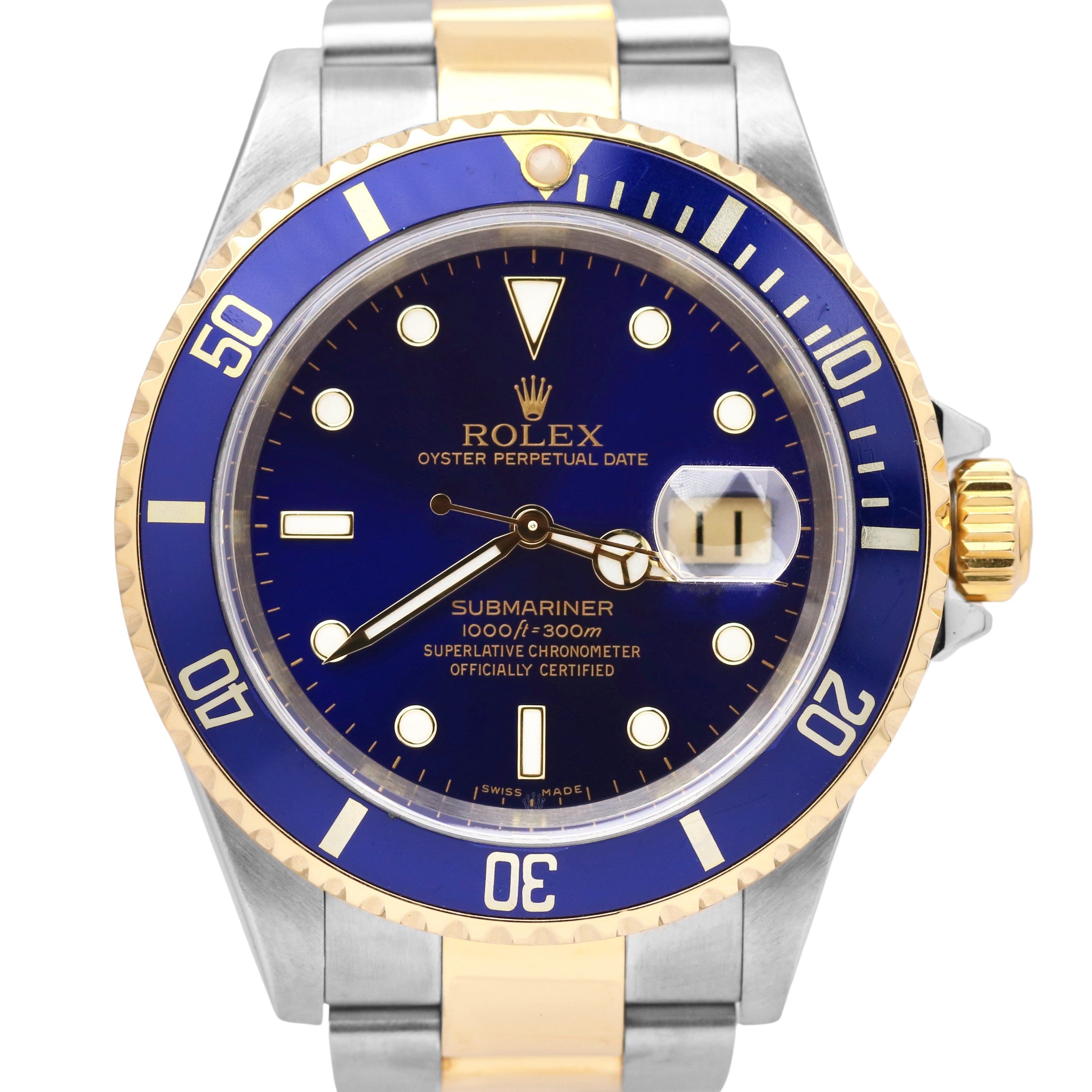 Rolex Submariner Date Two-Tone Gold NO 40mm PAPERS Watch 16