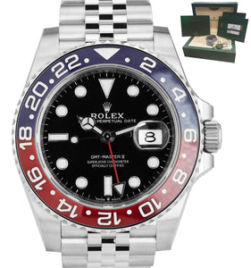 NEW UNWORN Rolex GMT-Master II 'PEPSI' Red Blue Ceramic 126710 BLRO Watch B+P
