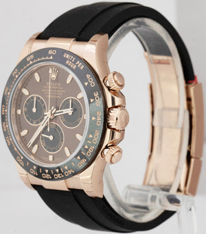 NEW STICKERED APR 2022 Rolex Daytona Rose Gold Chocolate Oysterflex Watch 116515