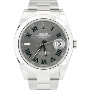 NEW MAR. 2022 Rolex DateJust 41 Wimbledon Rhodium Grey 41mm Oyster Watch 126300