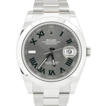 NEW DEC. 2021 Rolex DateJust 41 Wimbledon Rhodium Grey 41mm Oyster Watch 126300