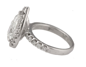 Ladies 14K White Gold 0.77 CT J-K SI2 Pear Brilliant Diamond Engagement Ring EGL