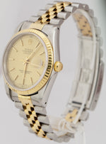 Rolex DateJust 36mm 18K Yellow Gold Stainless Champagne Jubilee Watch 16233