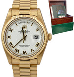 2019 RSC Rolex Day-Date President White Roman 36mm 18K Yellow Gold 18038 Watch