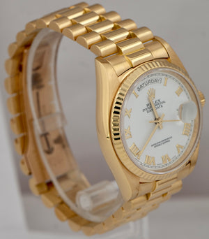 2019 RSC Rolex Day-Date President White Roman 36mm 18K Yellow Gold 18038 Watch