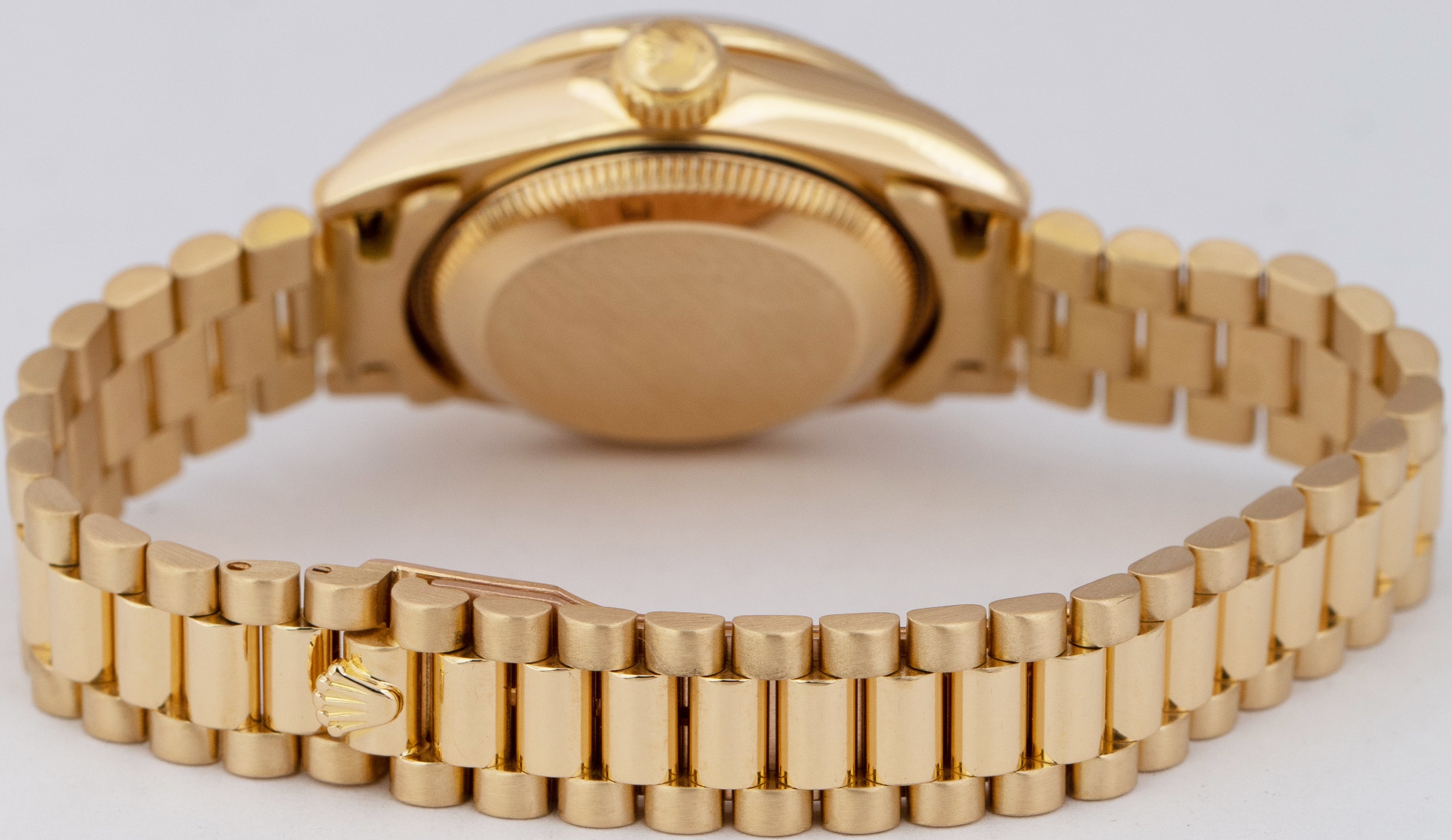 Ladies Rolex DateJust President 26mm Champagne DIAMOND Gold Watch 69238 B+P