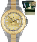 2007 BOX PAPERS Rolex Yacht-Master 18K Two-Tone Gold Champagne 40mm Watch 16623