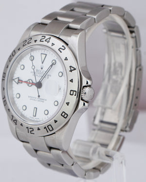 Men's Rolex Explorer II NO-HOLES Polar White GMT Stainless 40mm 16570 T Watch