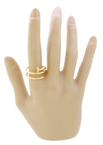 Modern 18k Solid Yellow Gold 0.15ctw Diamond Inspired Nail Spiral Ring Size 7.75