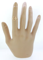 Vintage 14k Yellow Gold Diamond Petite Lucky Horseshoe Clover Ring | Size 5
